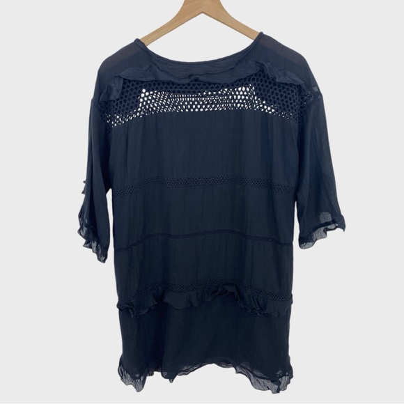 Etoile Isabel Marant Black Lace Voile Cassy Dress Size 38 - Picture 3 of 8